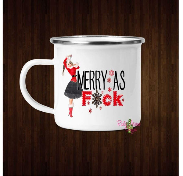 Merry As F Coffee Mug - 11 oz. Camp Cup Mug Stainless Steel - Mug