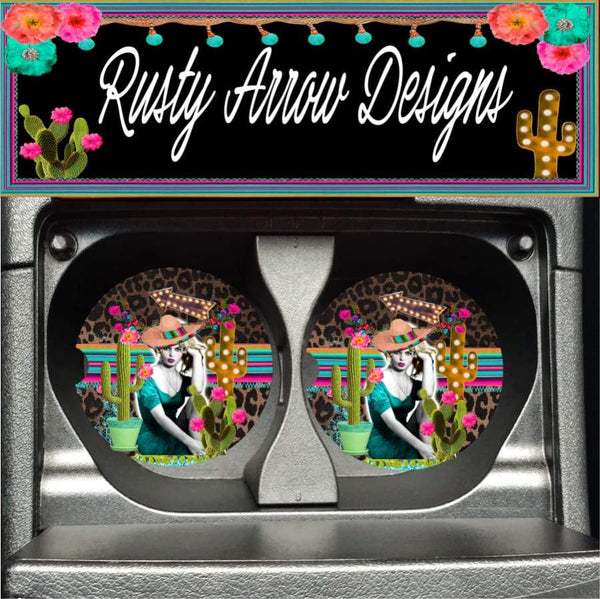 Mexico Gypsy Set of 2 Car Coasters - Car Coasters