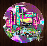 Motel Cactus Set of 2 Car Coasters - Car Coasters