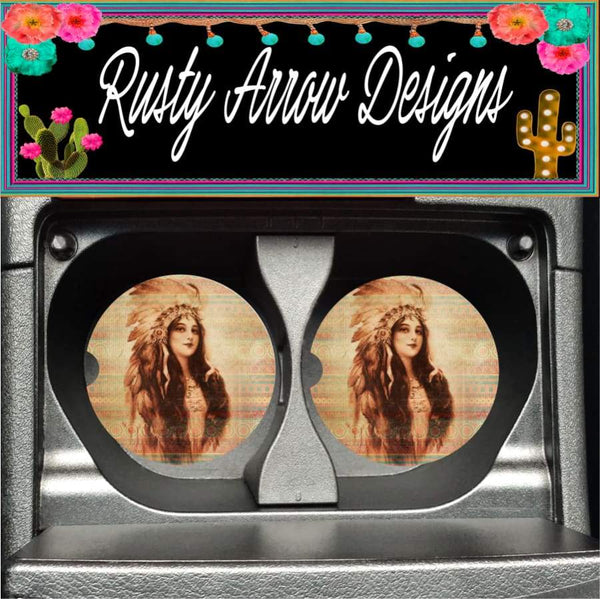 Native Gypsy Set of 2 Car Coasters - Car Coasters
