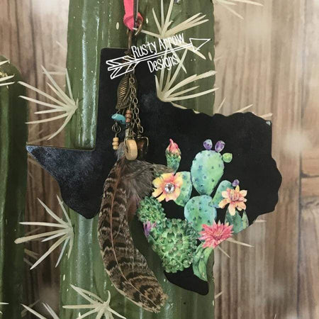 Aztec with Cactus Texas Rear view mirror charm, Rear view mirror accessories, Rear view mirror accessory, rear view mirror ornament