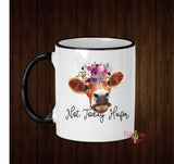 Not today Heifer Coffee Mug - 11 Oz Ceramic mug with black handle - Mug