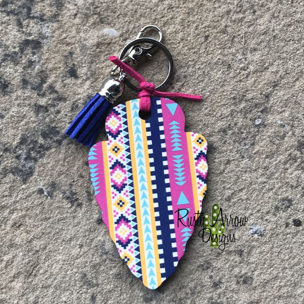 Pink Aztec Arrow Head Key Chain - Key Chain