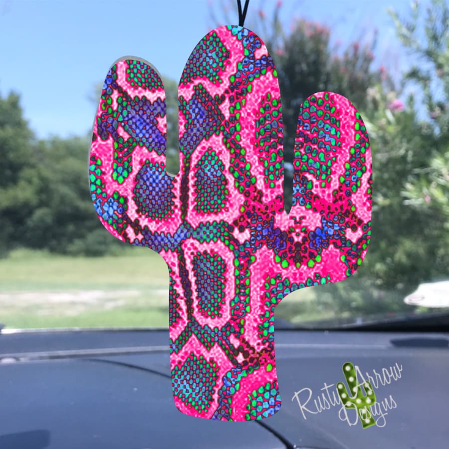 Pink Snake Skin Cactus Air Freshener