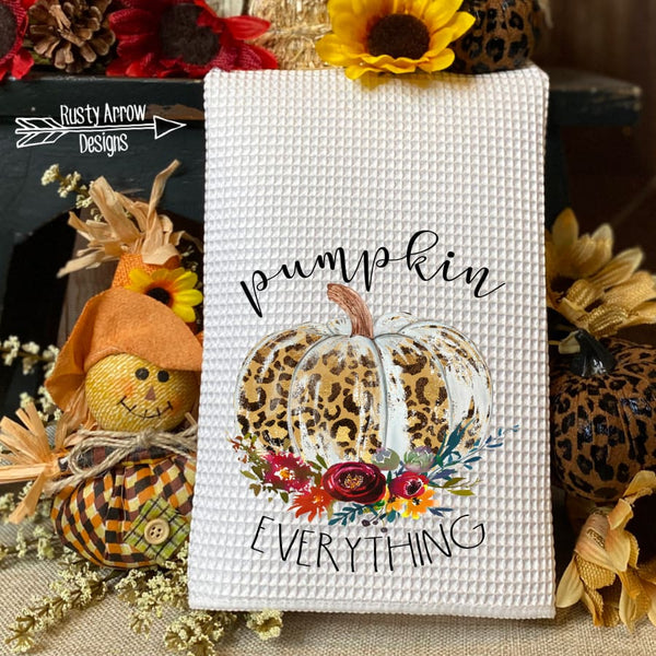 Pumpkin Everything Waffle Weave Tea Towel