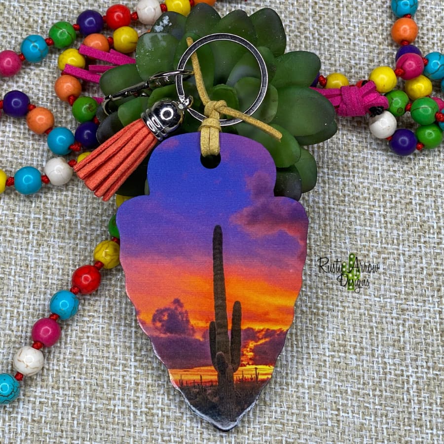 Purple Desert Arrow Head Key Chain