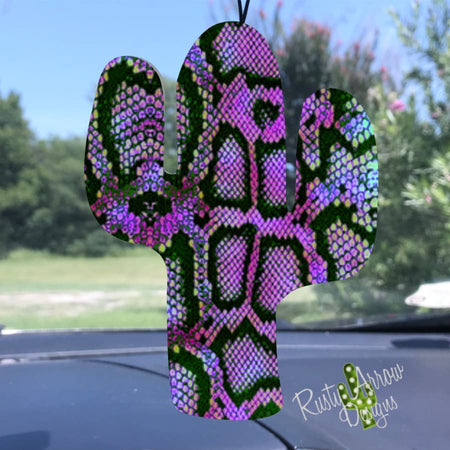 Neon Aztec Cactus Air Freshener