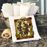Ranch Romance Waffle Weave Tea Towel