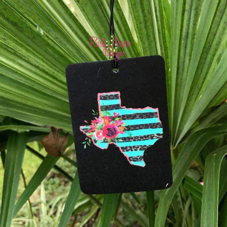 Turquoise Slab with Plaid Pumpkin Highly Scented Air Freshener