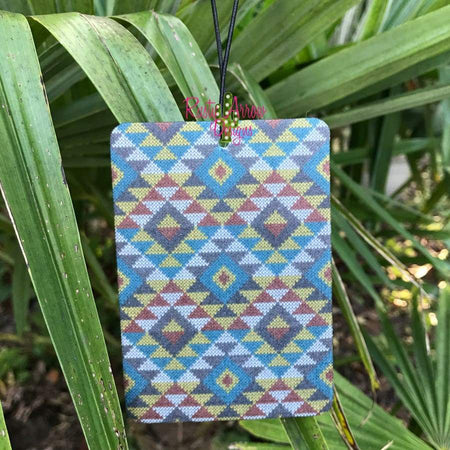 Turquoise Slab with Plaid Pumpkin Highly Scented Air Freshener