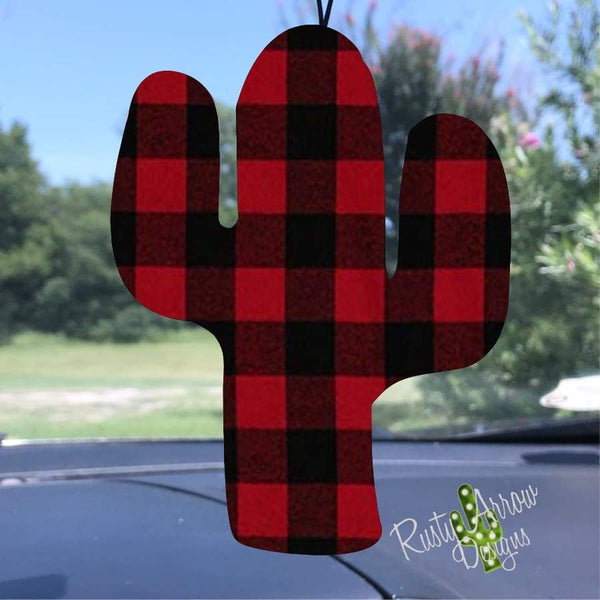 Red Buffalo Plaid Cactus Air Freshener - Air Freshener