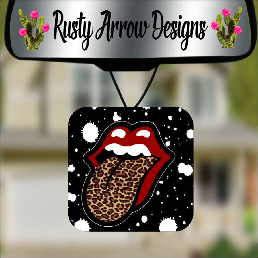 Red Tongue out Square Air Freshener