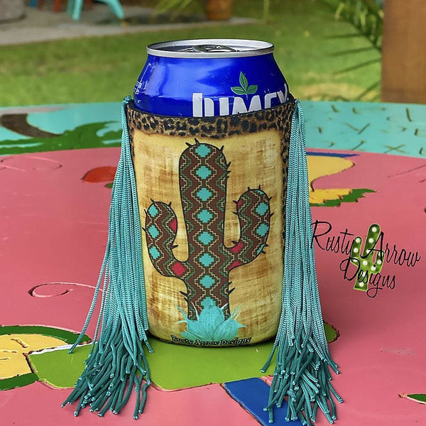 Regular Aztec Cactus Fringe Koozie - Koozie