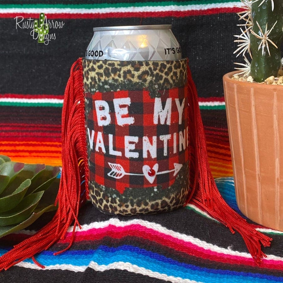 Regular Be My Valentine  Fringe Koozie