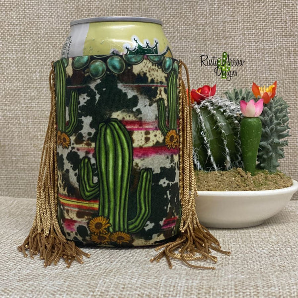 Regular Cactus and Sunflowers Fringe Koozie - Koozie