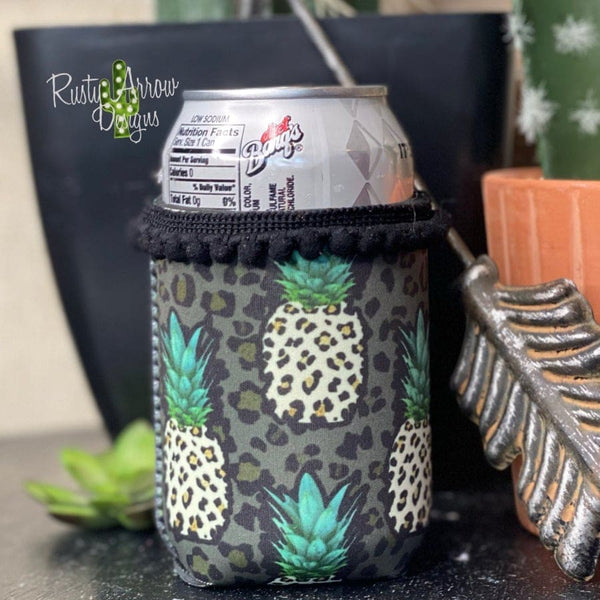 Regular Cheetah Pineapple Fringe Koozie - Koozie