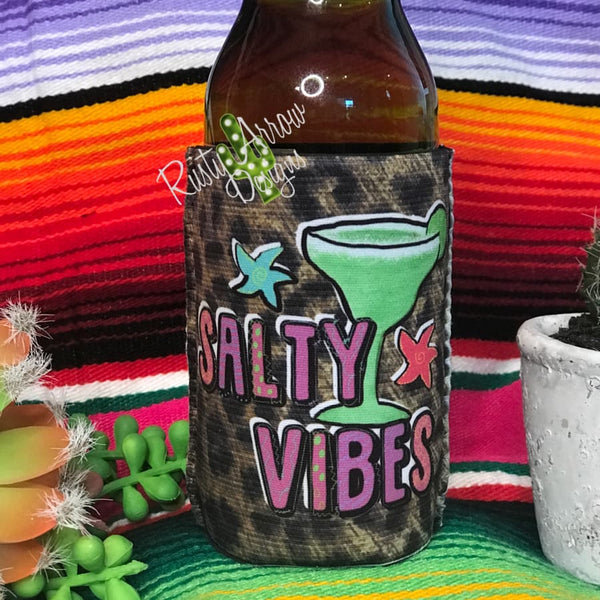 Regular Cheetah Salty Vibes Neoprene Koozie - Koozie