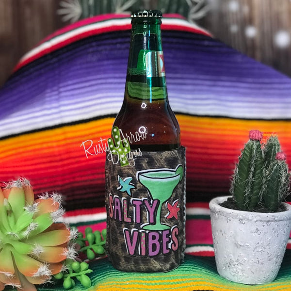 Regular Cheetah Salty Vibes Neoprene Koozie - Koozie