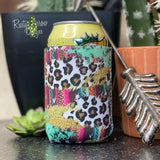 Regular Cheetah Serape and Turquoise Fringe Koozie - Koozie