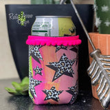 Regular Cheetah Stars and Neon Fringe Koozie - Koozie
