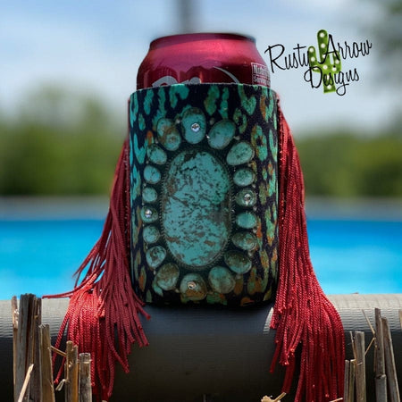 Slim Blessed Fringe Koozie