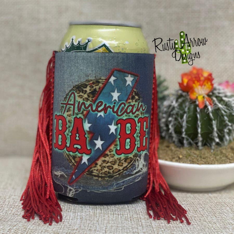 Regular Denim American Babe Fringe Koozie