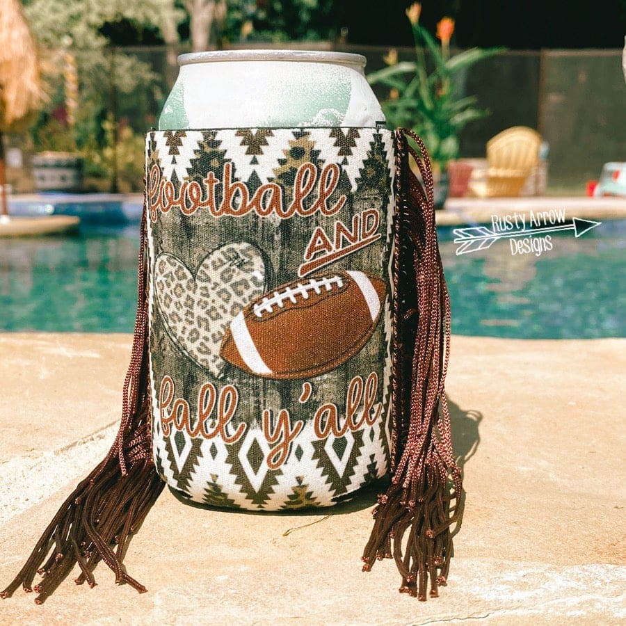 Regular Football and Fall Y'all  Fringe Koozie