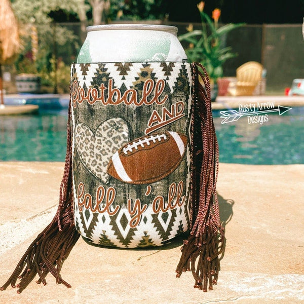 Regular Football and Fall Y’all Fringe Koozie - Koozie