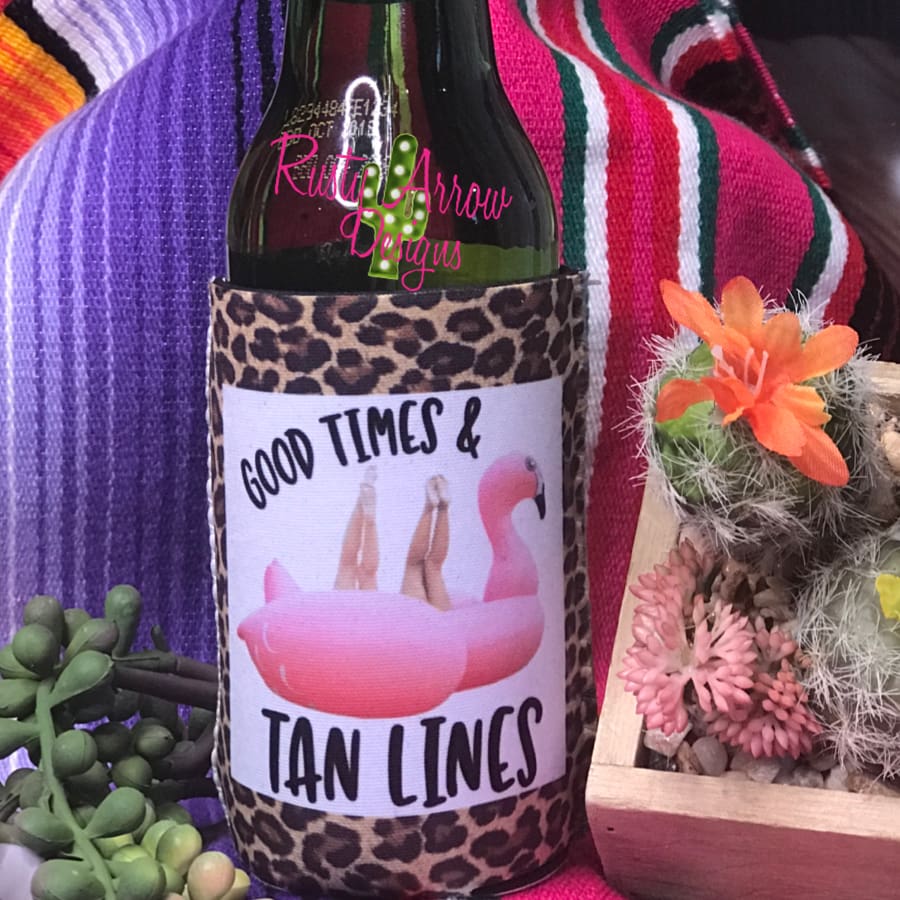 Regular Good Times and Tan Lines Neoprene Koozie