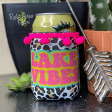 Regular Lake Vibes Cheetah Fringe Koozie - Koozie