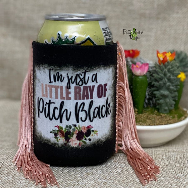 Regular Ray of pitch Black Fringe Koozie - Koozie