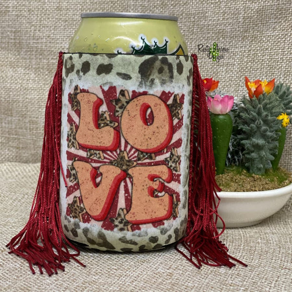 Regular Retro Love Fringe Koozie - Koozie