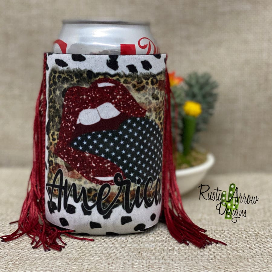 Regular Tongue American Fringe Koozie