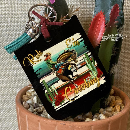 Guitars Cadillacs Rodeo Back Tag Key Chain