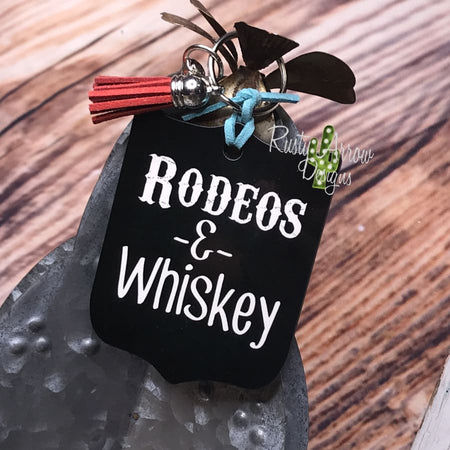 Guitars Cadillacs Rodeo Back Tag Key Chain