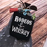 Rodeo and Whiskey Rodeo Back Tag Key Chain