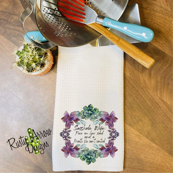 Sasshole Wife Waffle Weave Tea Towel