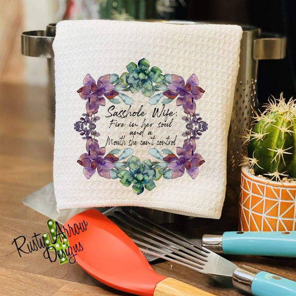 Sasshole Wife Waffle Weave Tea Towel