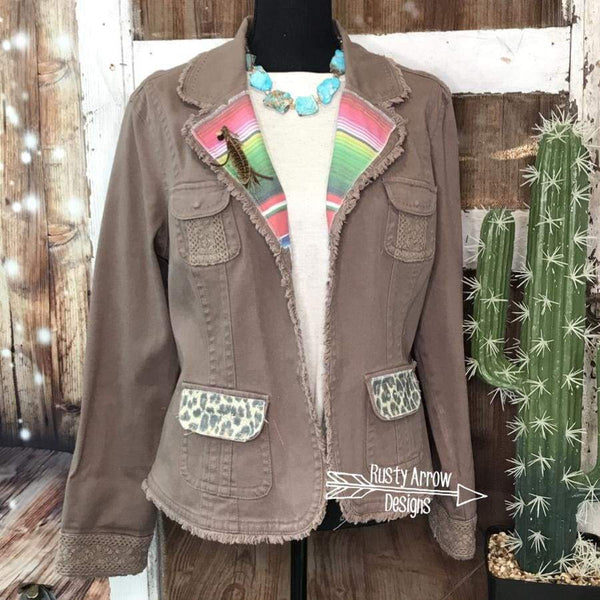 Serape Bull Skull Jacket - Tee Shirt