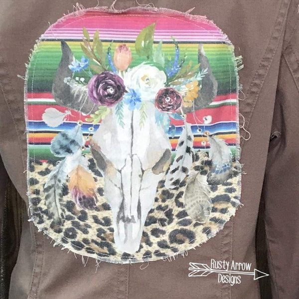 Serape Bull Skull Jacket - Tee Shirt