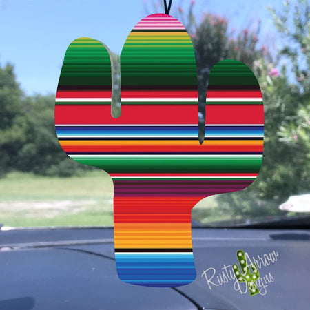 Colorful Stripes Cactus Air Freshener