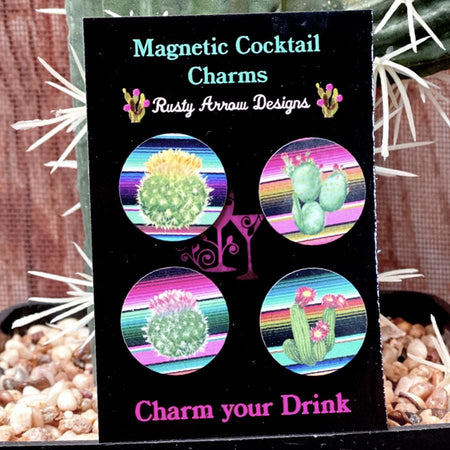 Cowgirl and Roses Magnetic Cocktail Charms