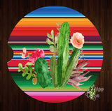 Serape Cactus Plants Set of 2 Car Coasters - Car Coasters