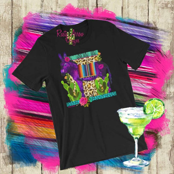 Serape Donkey Black Tee - Tee Shirt