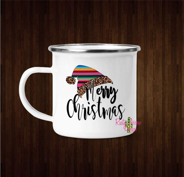 Serape Santa Hat Coffee Mug - 11 oz. Camp Cup Mug Stainless Steel - Mug