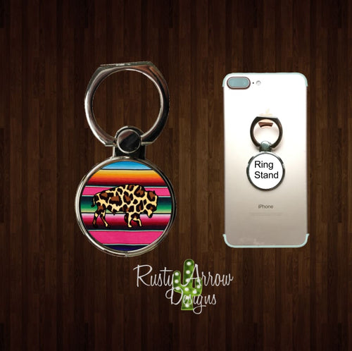 Serape w Cheetah Buffalo Phone Ring Stand