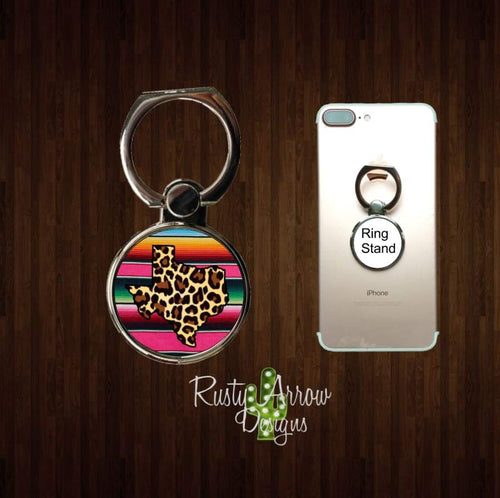 Serape w Cheetah Texas Phone Ring Stand