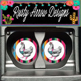 Set Of 2 Car Coasters Funky Serape Chicken Sandstone Car Coasters Rubber Car Coasters Cork Car Coasters Car Decor Car Accessories - Car