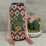 Slim Blush Aztec Cactus Fringe Koozie - Koozie