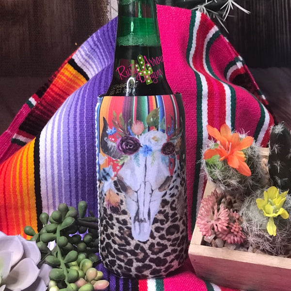Slim Cheetah Serape Skull Neoprene Koozie - Koozie